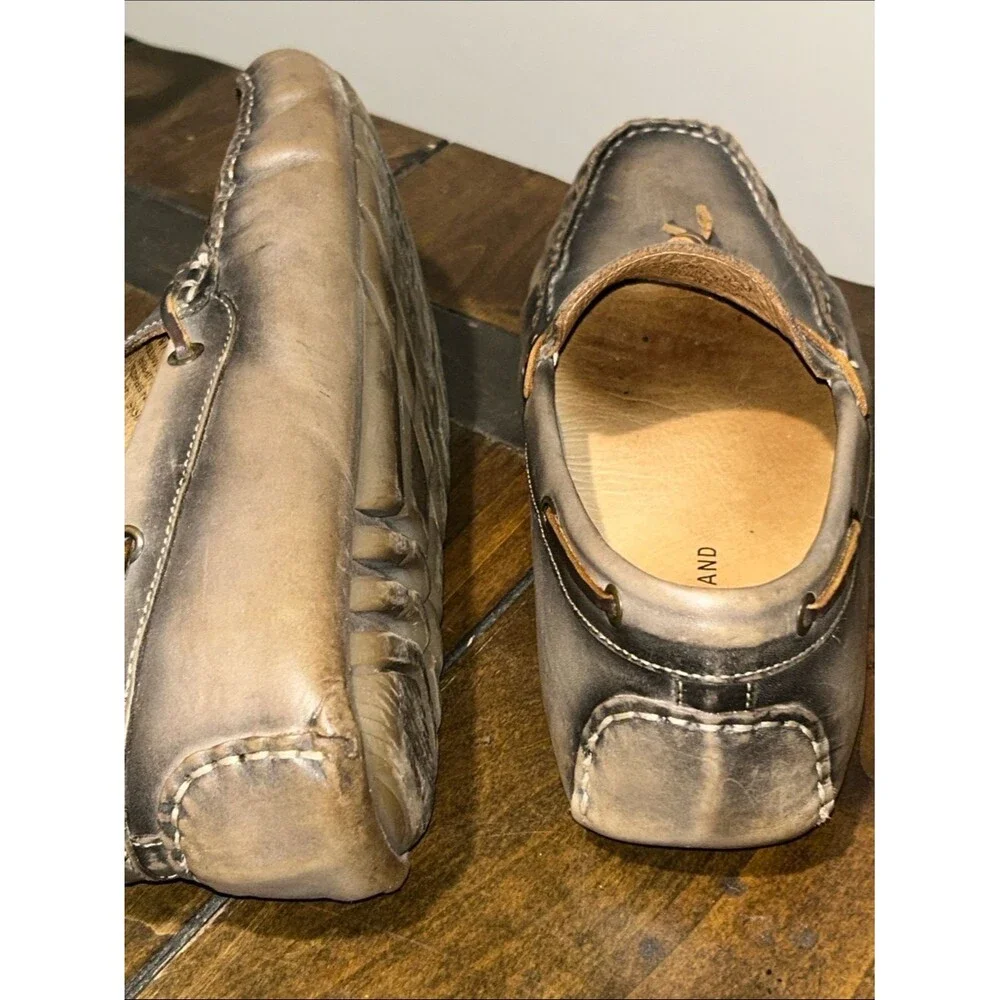 Lucky Brand Men's Dark Brown Leather Slip-On Moccasins